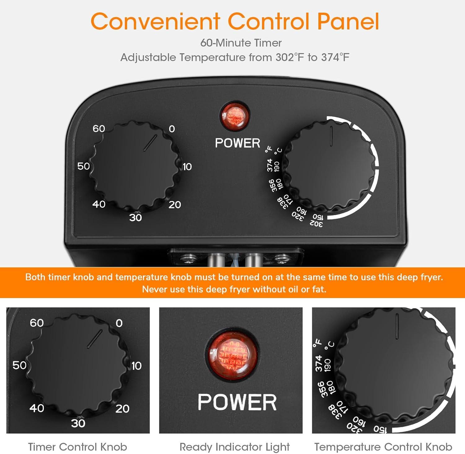 Costway Electric Deep Fryer 5.3 QT/21-Cup Stainless Steel 1700W with Triple Basket