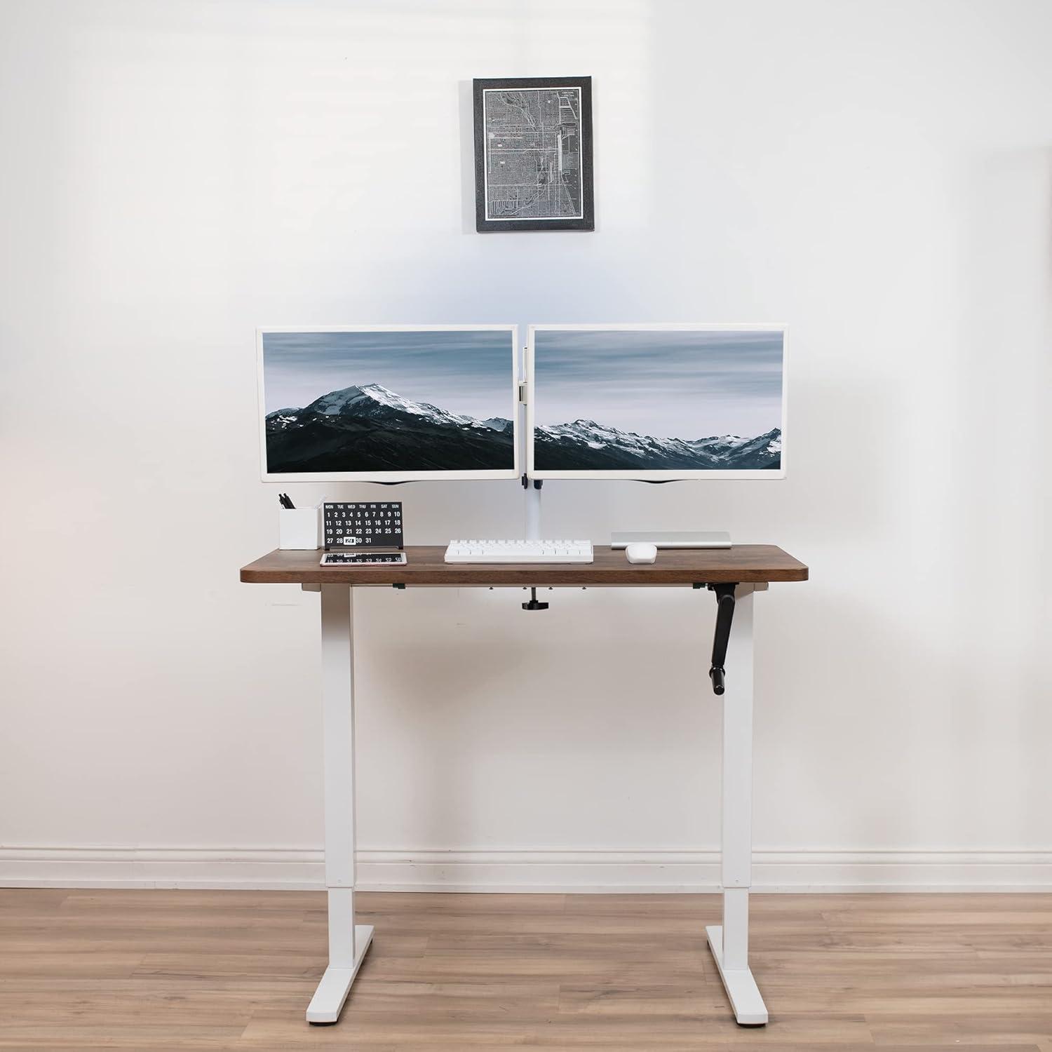 Compact Crank Height Adjustable Desk Frame