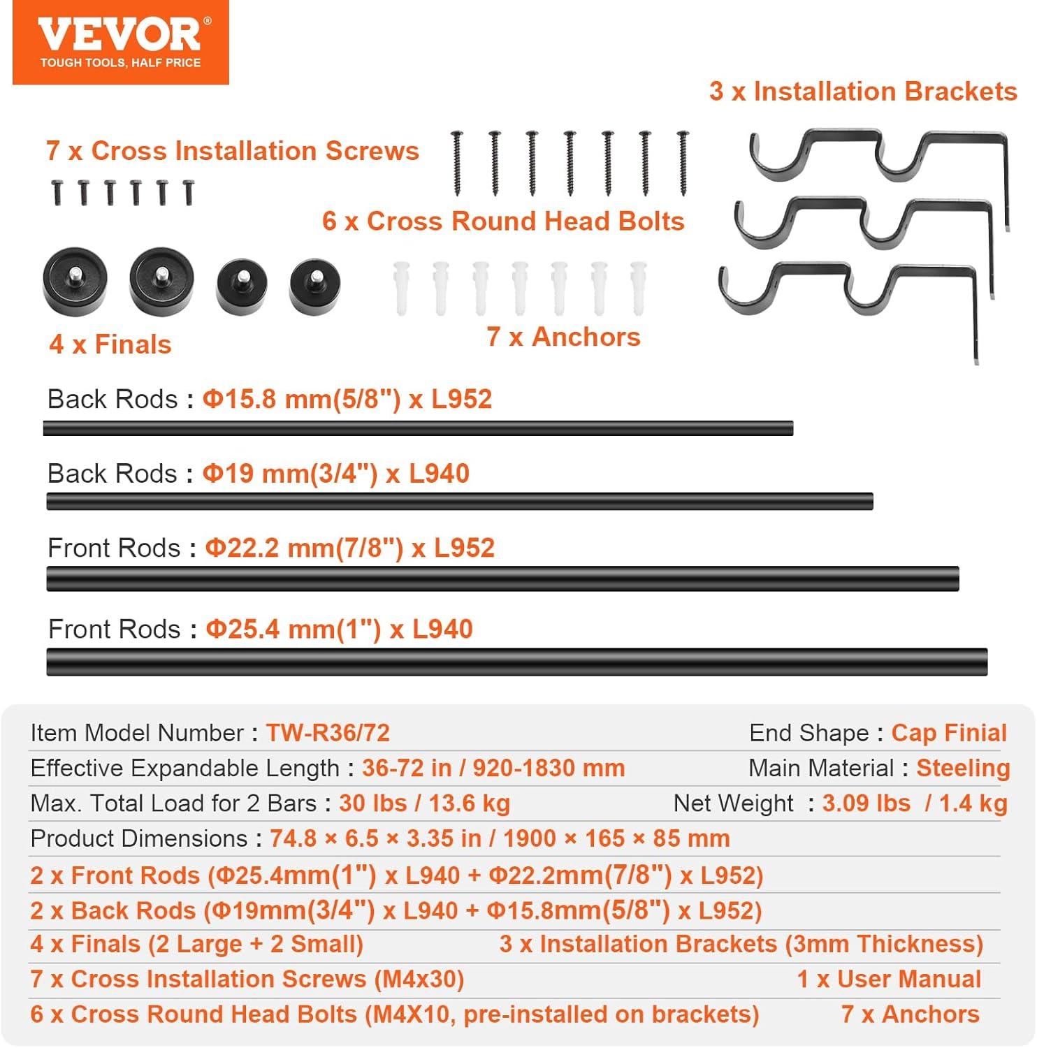 Steel Adjustable Double Curtain Rod