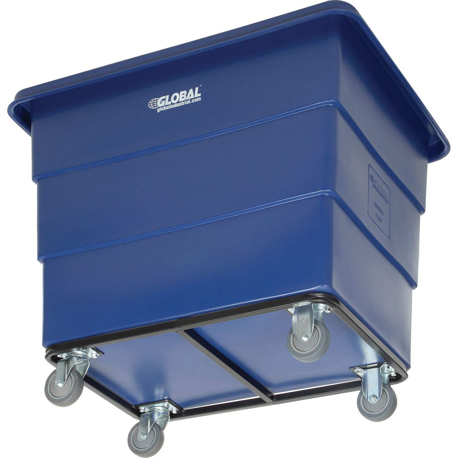 Camión de Caja de Plástico de 12 Bushel HDPE con Base de Acero, Azul, 38-2/5" de Largo x 28-9/10" de Ancho x 33" de Alto