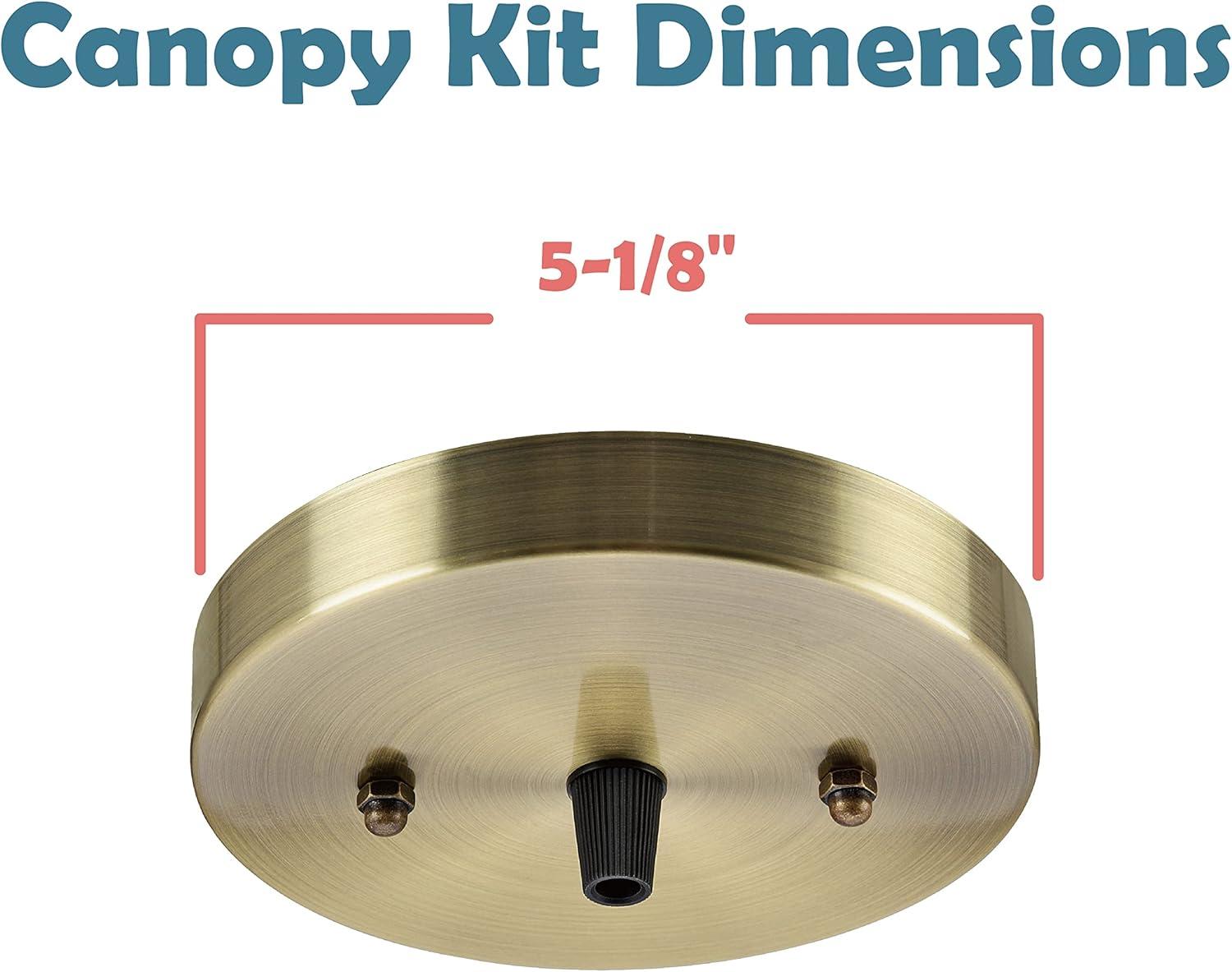 Aspen Creative 21512-22 Canopy Kit, 5-1/8"D, 7/16" Center Hole, Matte White, 2PK