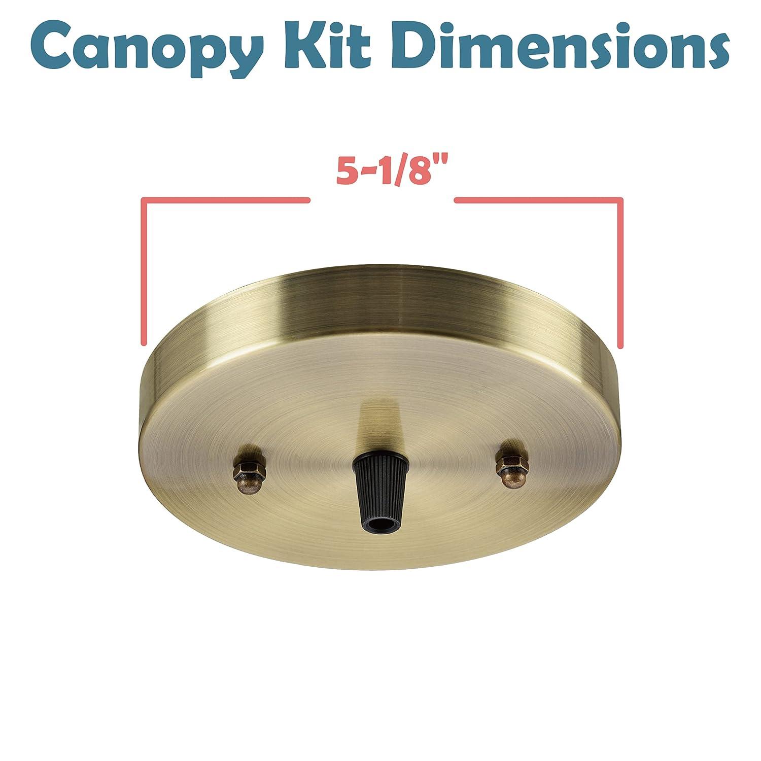 Aspen Creative 21512-22 Canopy Kit, 5-1/8"D, 7/16" Center Hole, Matte White, 2PK