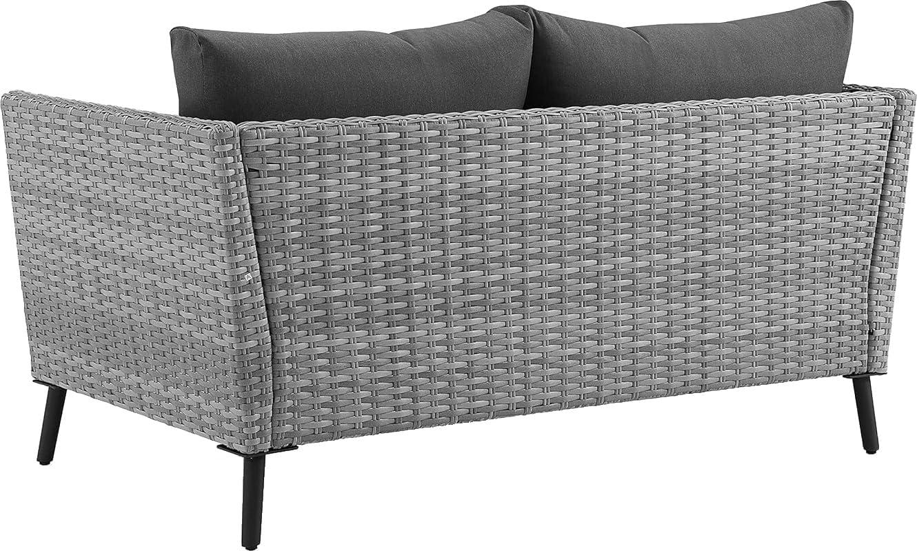 2pc Richland Outdoor Patio Loveseat and Coffee Table Set - Gray - Crosley