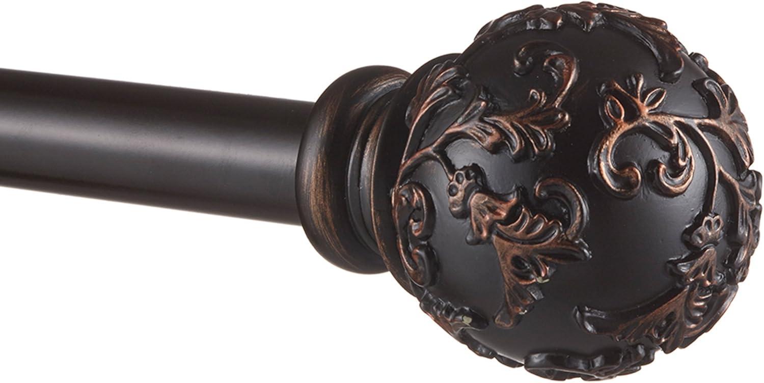 Jewett Exclusive Home Vine 1" Curtain Rod and Coordinating Finial Set, Adjustable