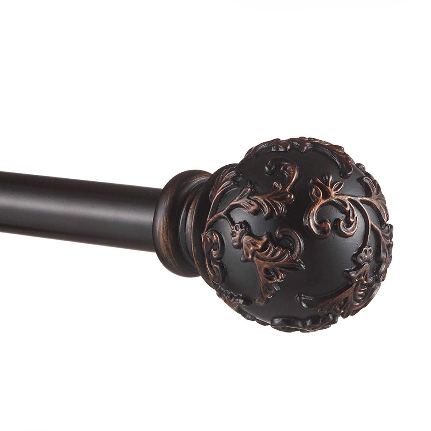Jewett Exclusive Home Vine 1" Curtain Rod and Coordinating Finial Set, Adjustable