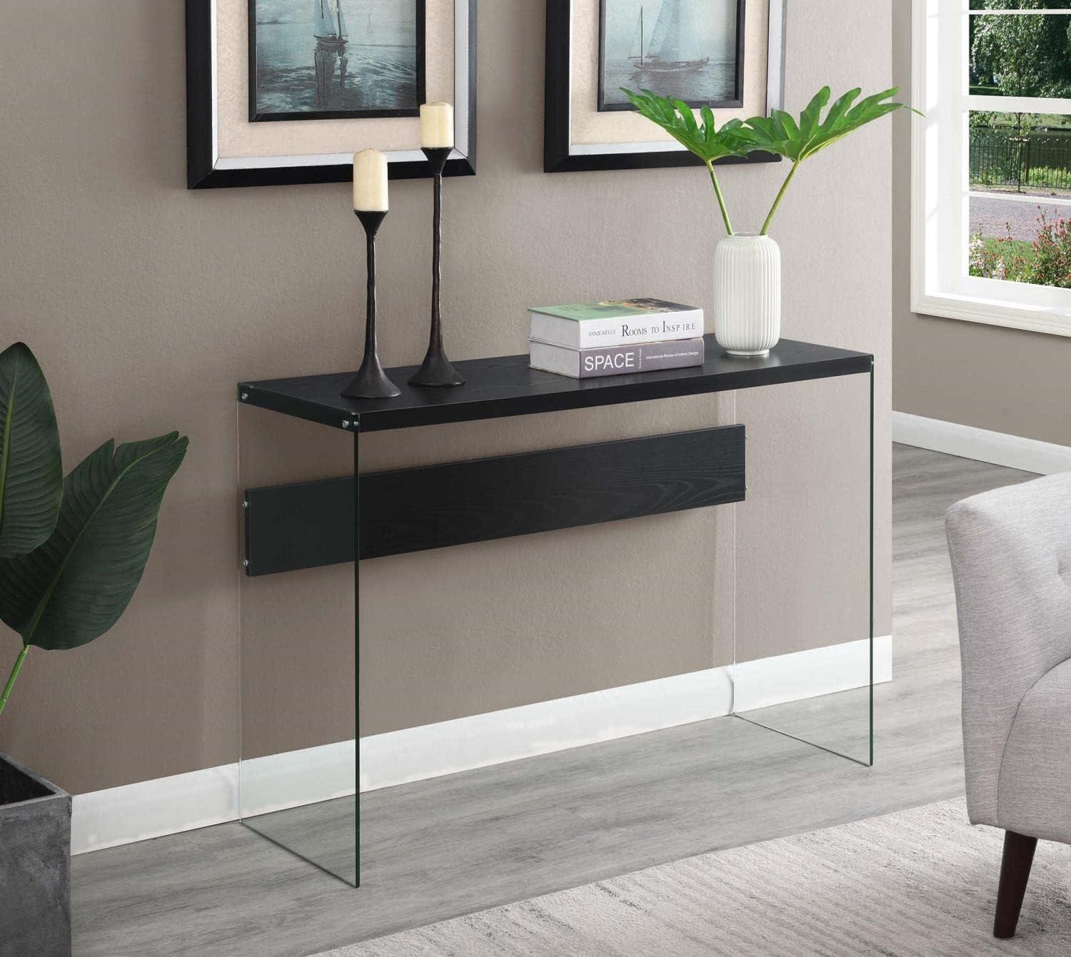 Convenience Concepts SoHo Console Table/Desk in Black Wood Finish