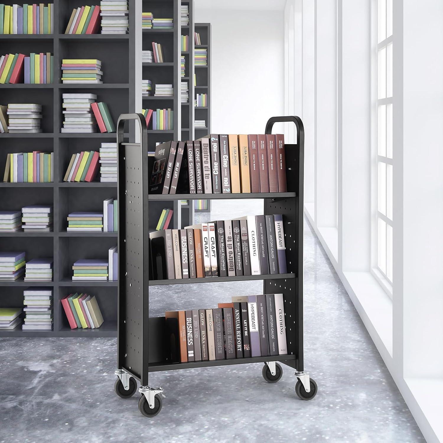 Stellweilan Tessberg 49.2'' H Book Cart with Wheels