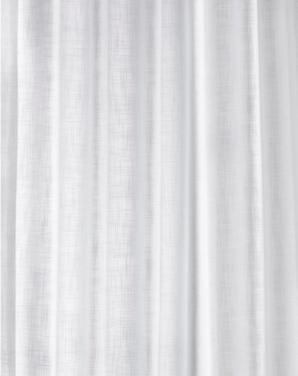 Rice White Heavy Faux Linen Curtain (1 Panel), Rice White, 50W X 120L
