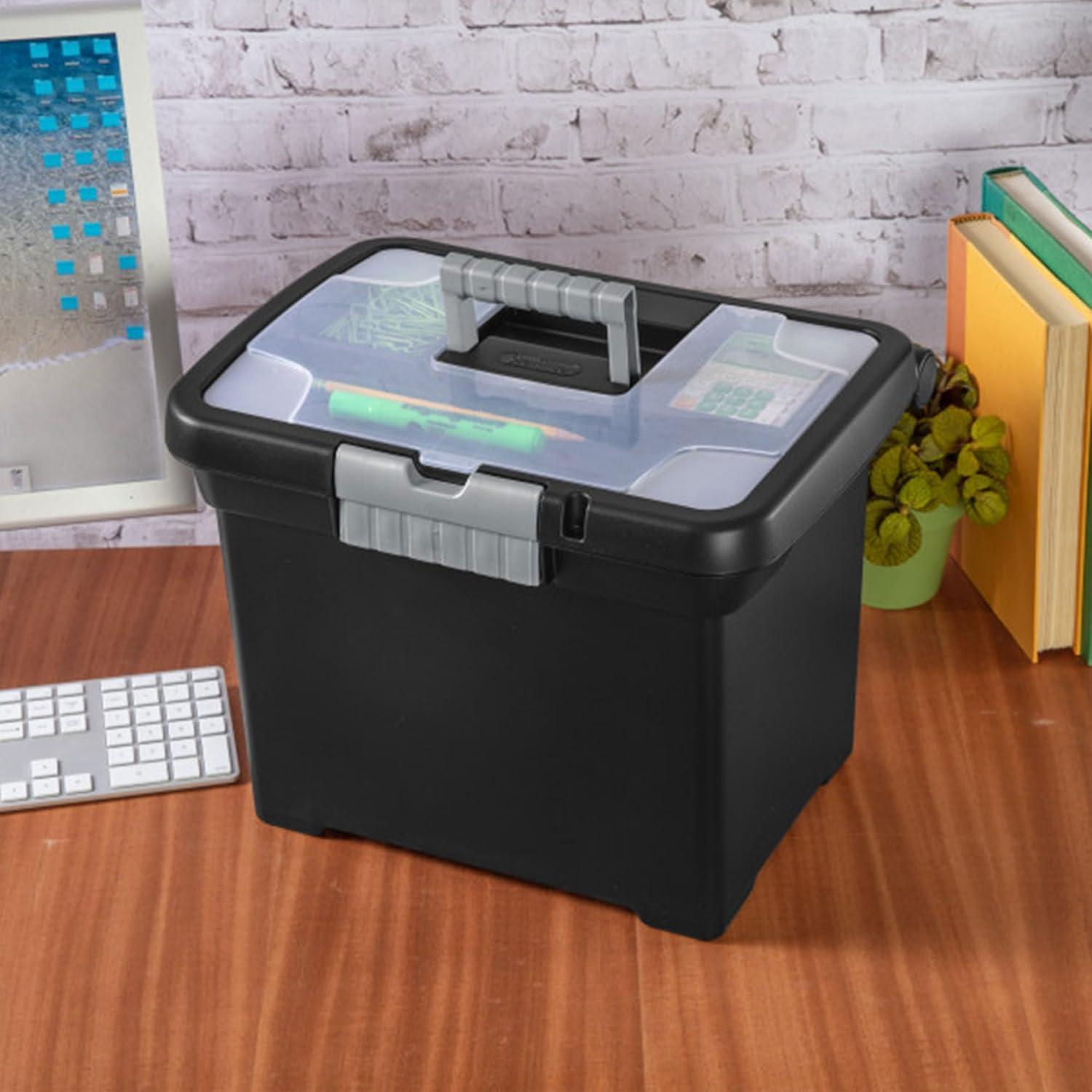 Sterilite Portable Lockable File Plastic Box Set (Set of 8)