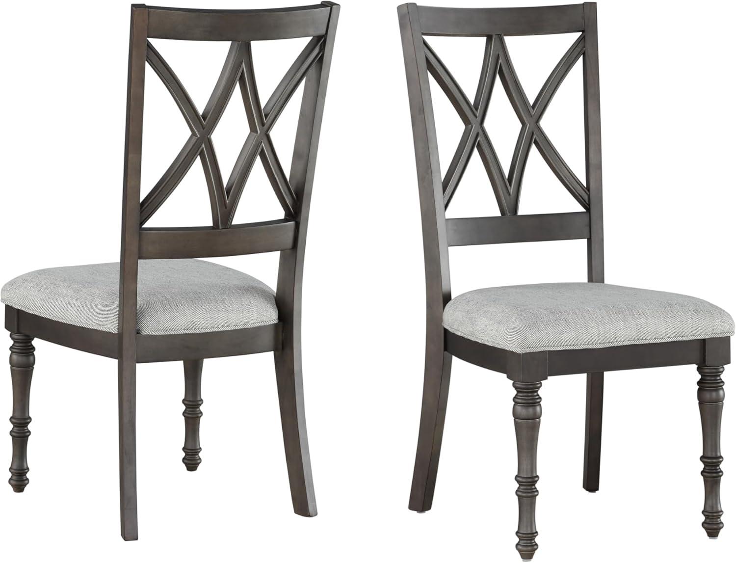 18" Set of 2 Linnett Side Chairs Gray/Brown - Steve Silver Co.