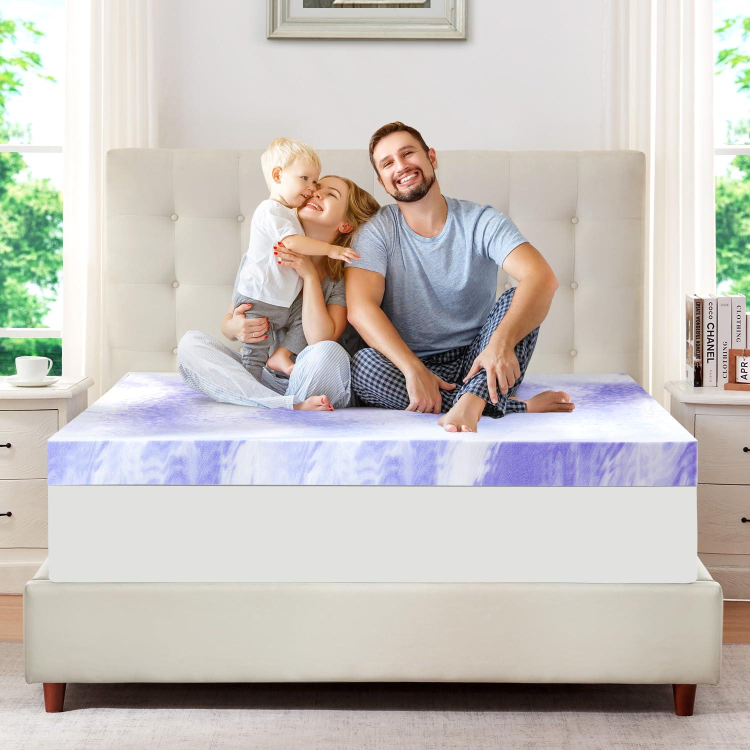 Queen Size Cooling Gel Memory Foam Mattress Topper
