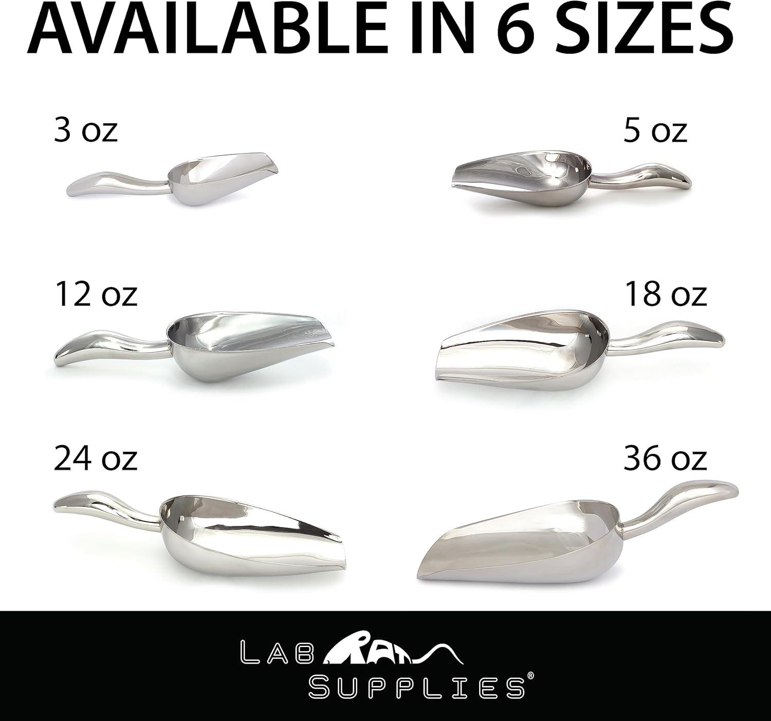 5 oz Stainless Steel Scoop, 8.25” Long by 2.75”  | Dishwasher Safe!