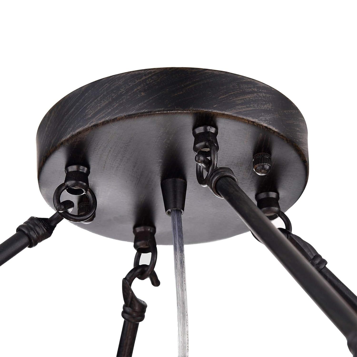 Arosa Elegant Black 9-Light Semi Flush Mount with Crystal Accents