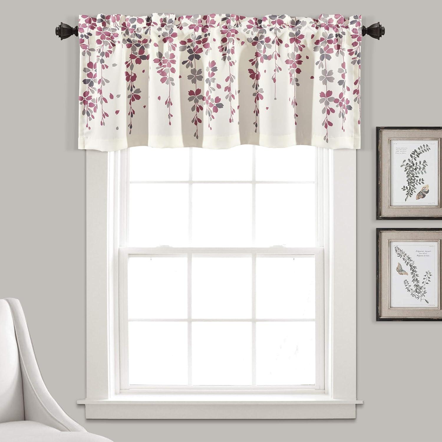 Floral Tailored 52'' W Window Valance