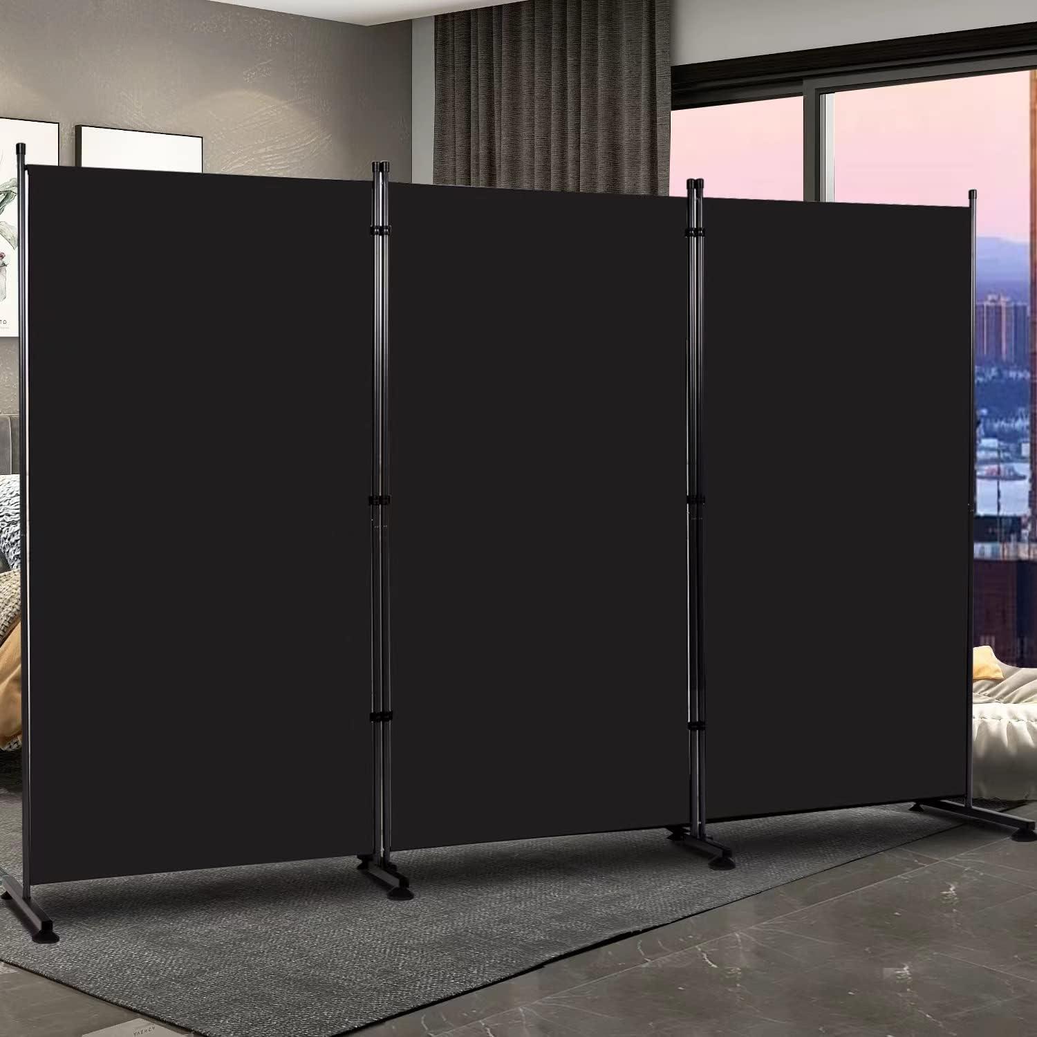 Ebern Designs Room Divider 6FT Folding Privacy Screens, 3 Panel Partition Room Dividers W/Freestanding Design, Portable Wall Divider For Room Separtation, Fabric Room Divider Panel Sceen For Home Office Bedroom
