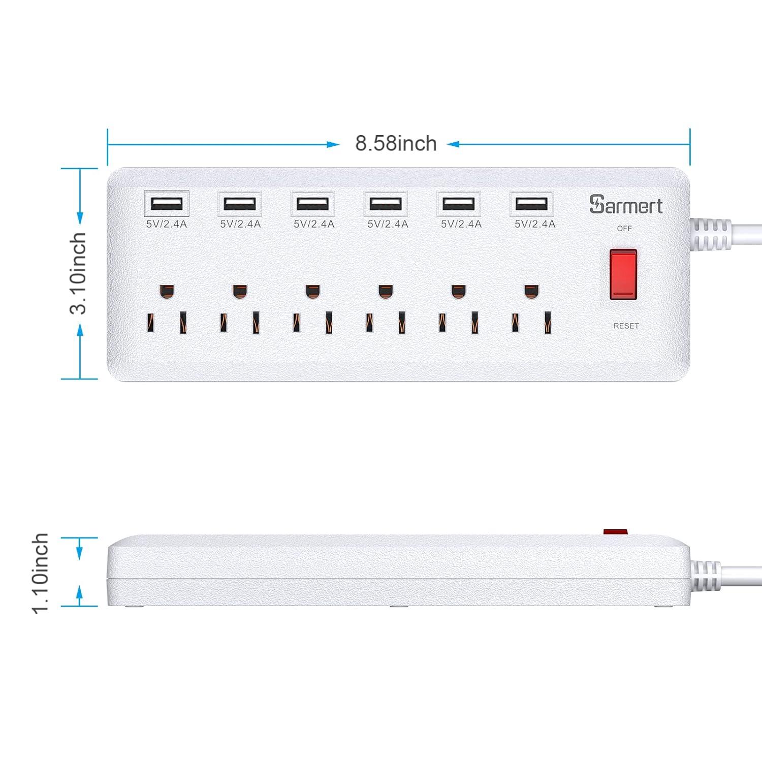 Tripp Lite TLP664USBB Protect It! 6-Outlet Surge Protector with 4 USB Ports, 6ft Cord