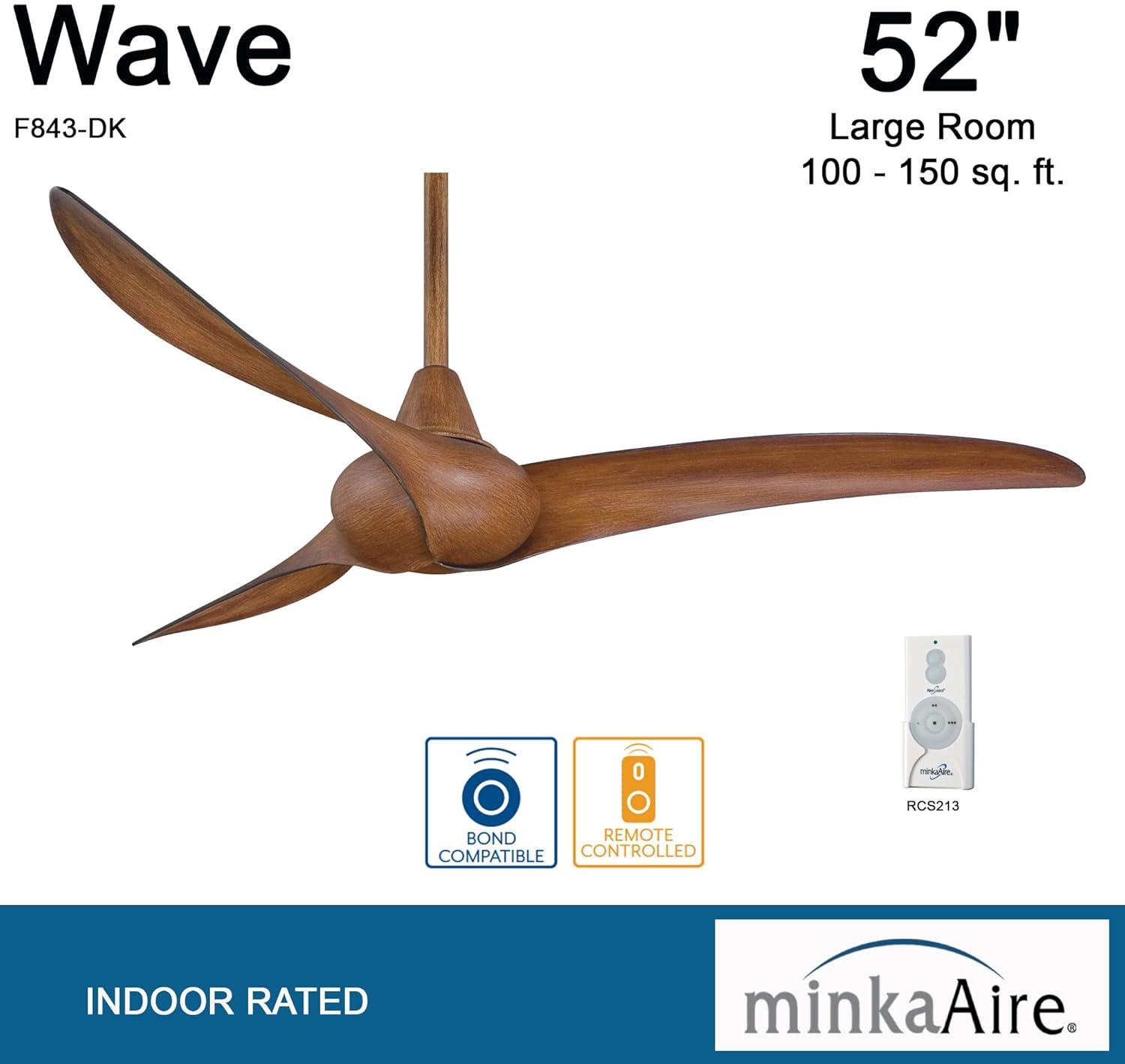 52" Wave 3 - Blade Propeller Ceiling Fan with Remote Control