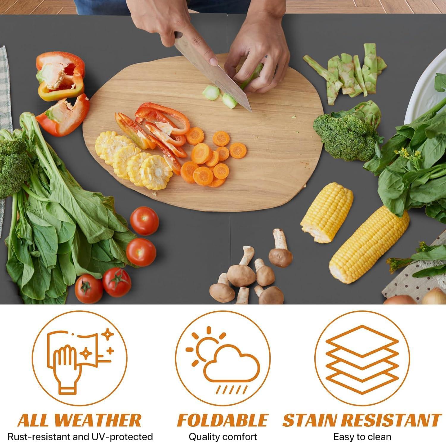 Folding Table 6 Foot,  Heavy-Duty, Portable Plastic Construction with Carrying Handle – Perfect for Picnics, Parties, and Office Indoor Outdoor Use, White