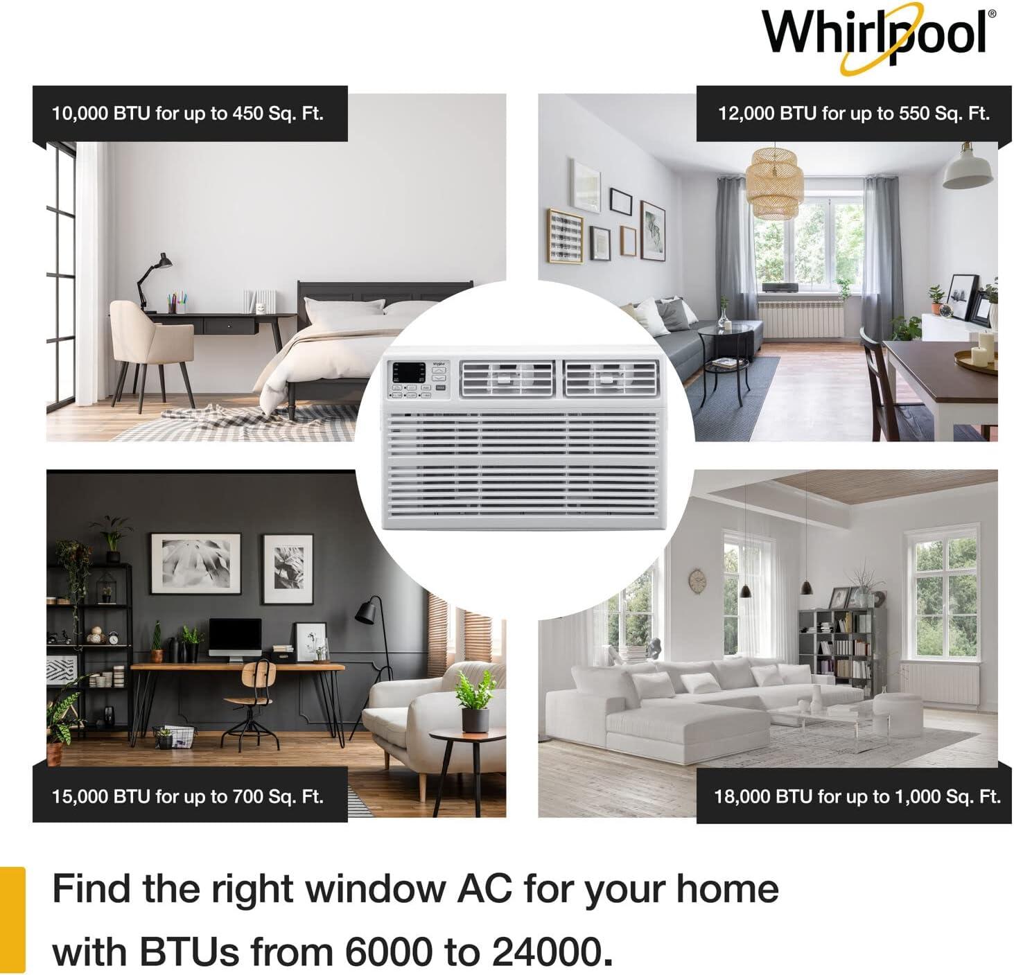 Whirlpool 12000 BTU Energy Star Window Air Conditioner for 550 Square Feet with Remote Included
