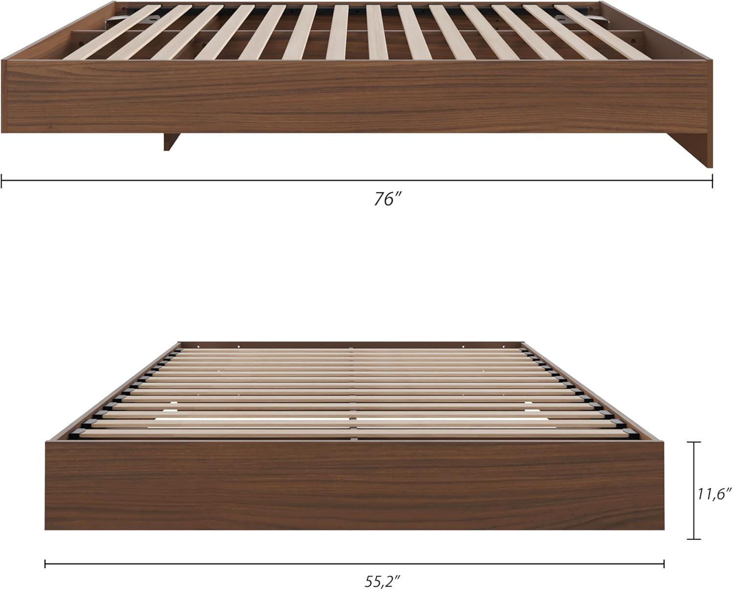 Nexera Full Size Platform Wood Bed Frame, Walnut