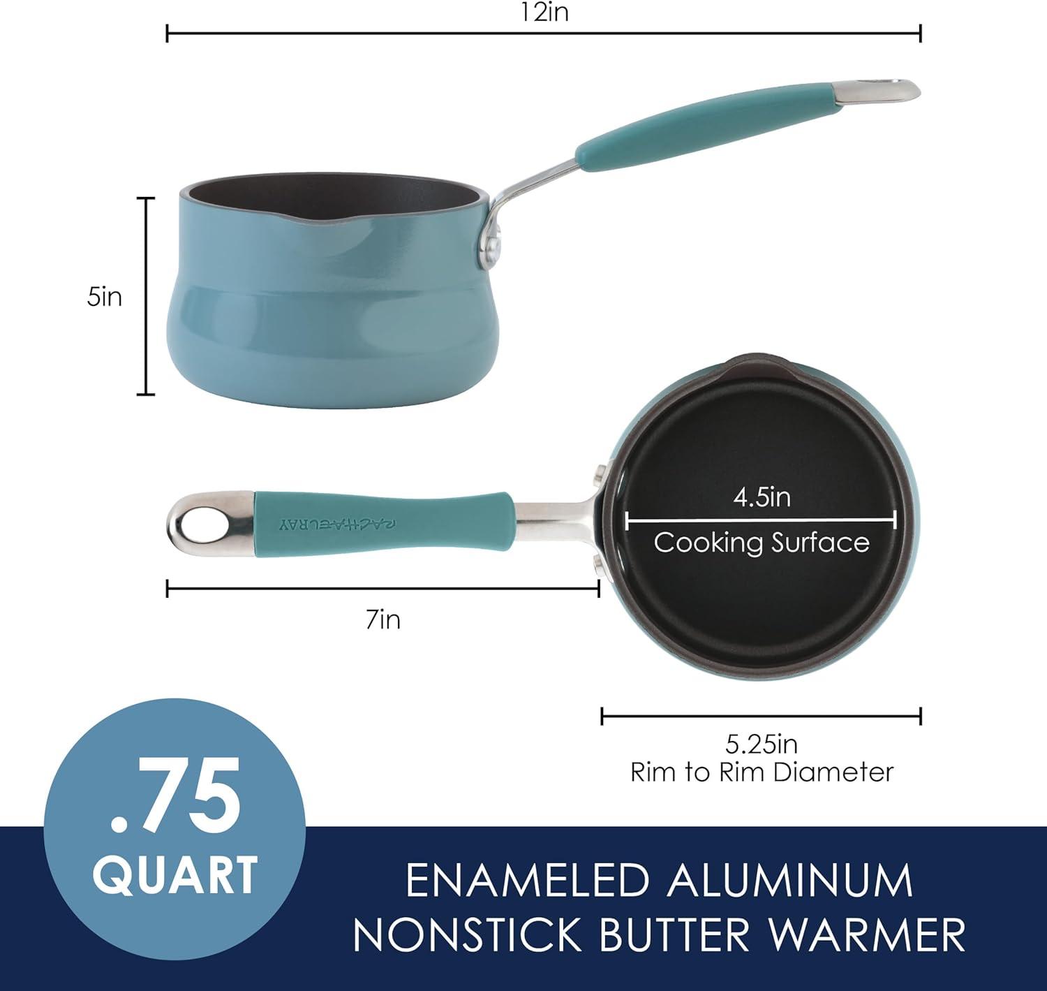 Rachael Ray Cucina Hard Enamel 0.75 qt. Nonstick Butter Warmer
