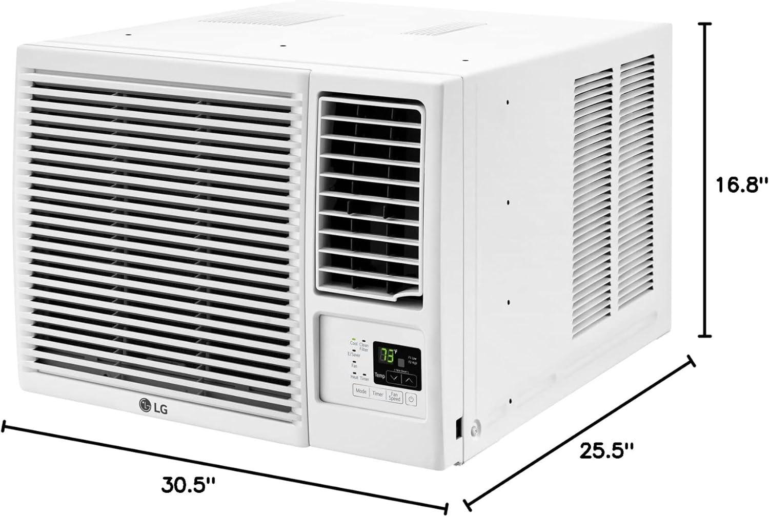 23,000 BTU 230V Window-Mounted Air Conditioner with 11,600 BTU Supplemental Heat Function