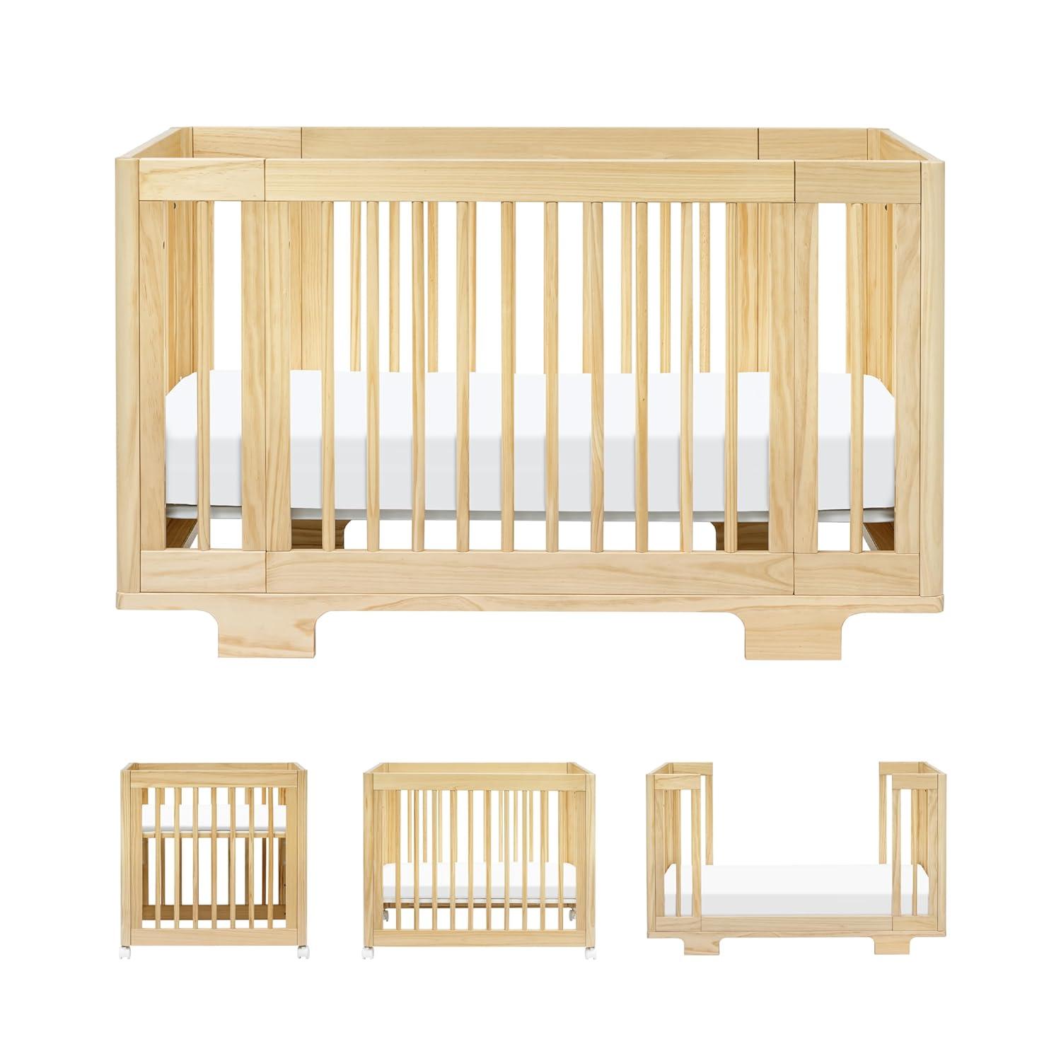 Babyletto Yuzu Natural Wood 8-in-1 Convertible Baby Crib with All Stages Conversion Kit
