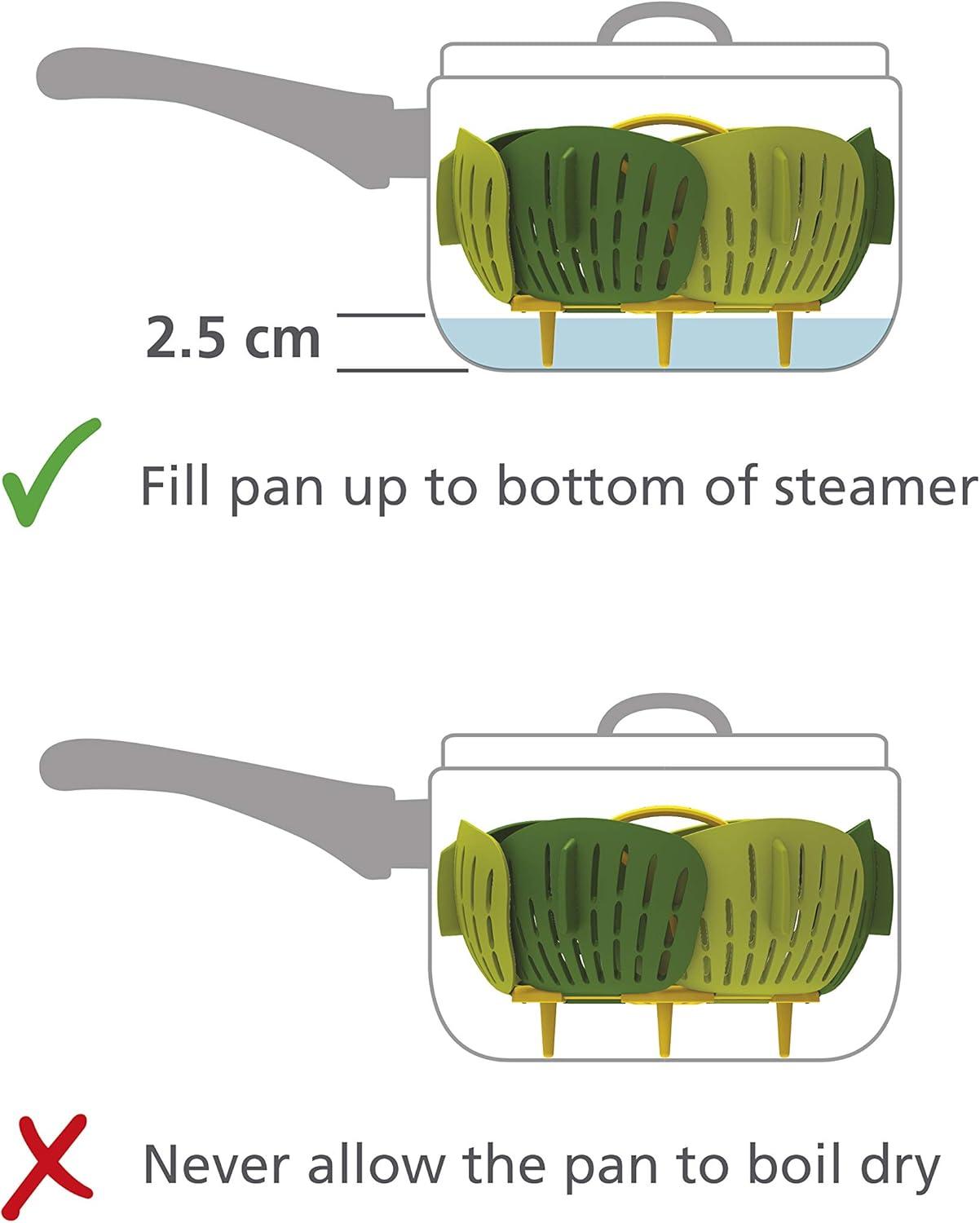 Green and Yellow Collapsible Polypropylene Steamer Basket