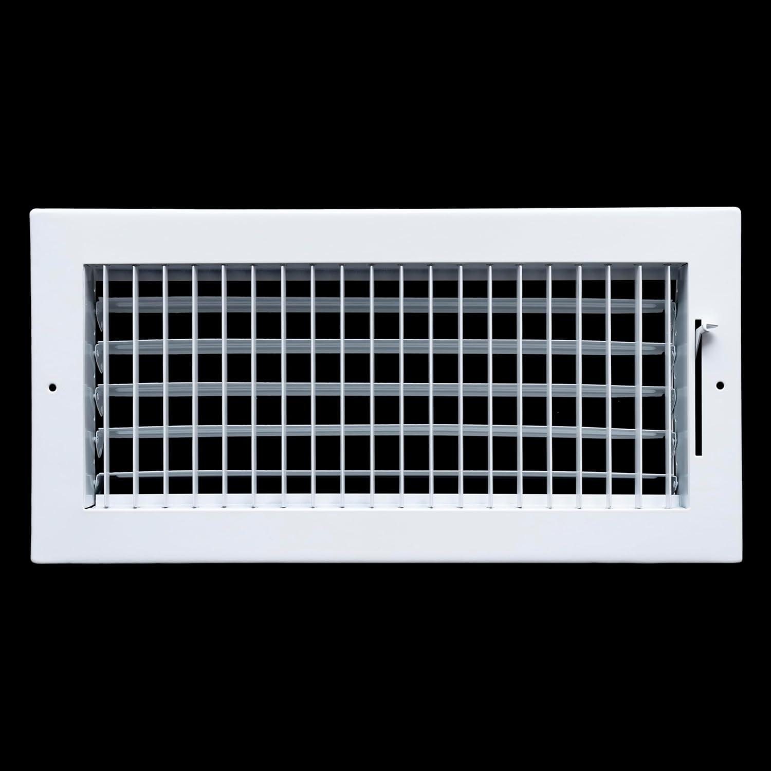 Fits 14x6 Duct Opening Steel Adjustable Air Supply Grille by Handua | Register Vent Cover Grill for Sidewall and Ceiling | White | Outer Dimensions: 15.75" X 7.75"