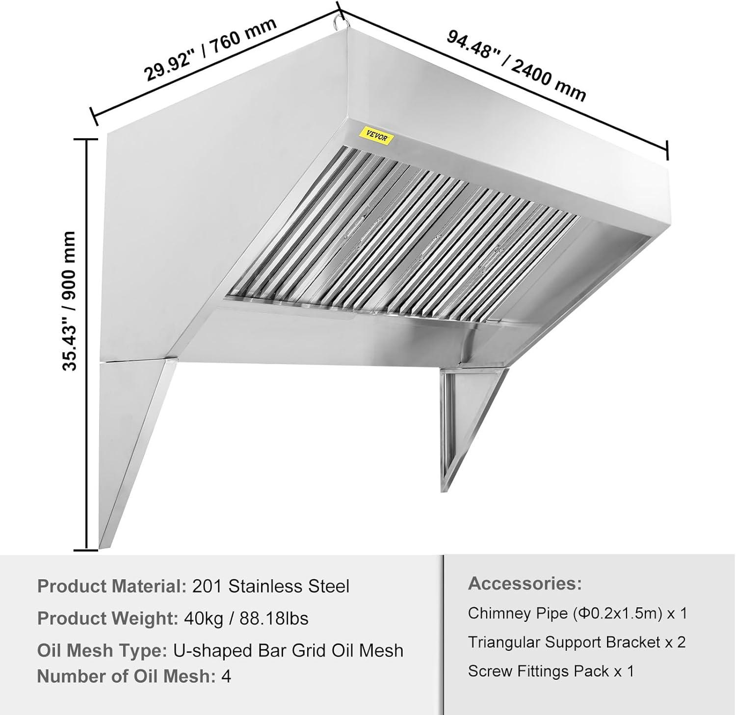 VEVOR Stainless Steel Ducted (Vented) Range Hood