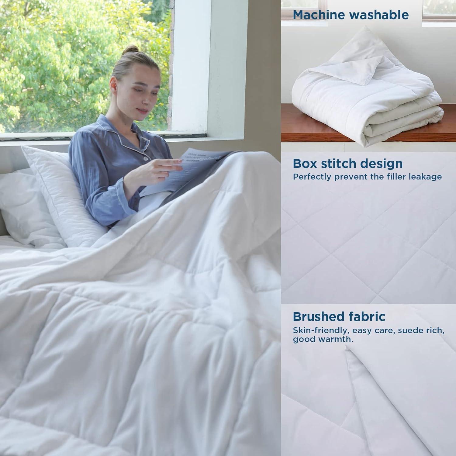 Mainstays Down Alternative Comforter, White, King, All Ages, All Season, Unisex