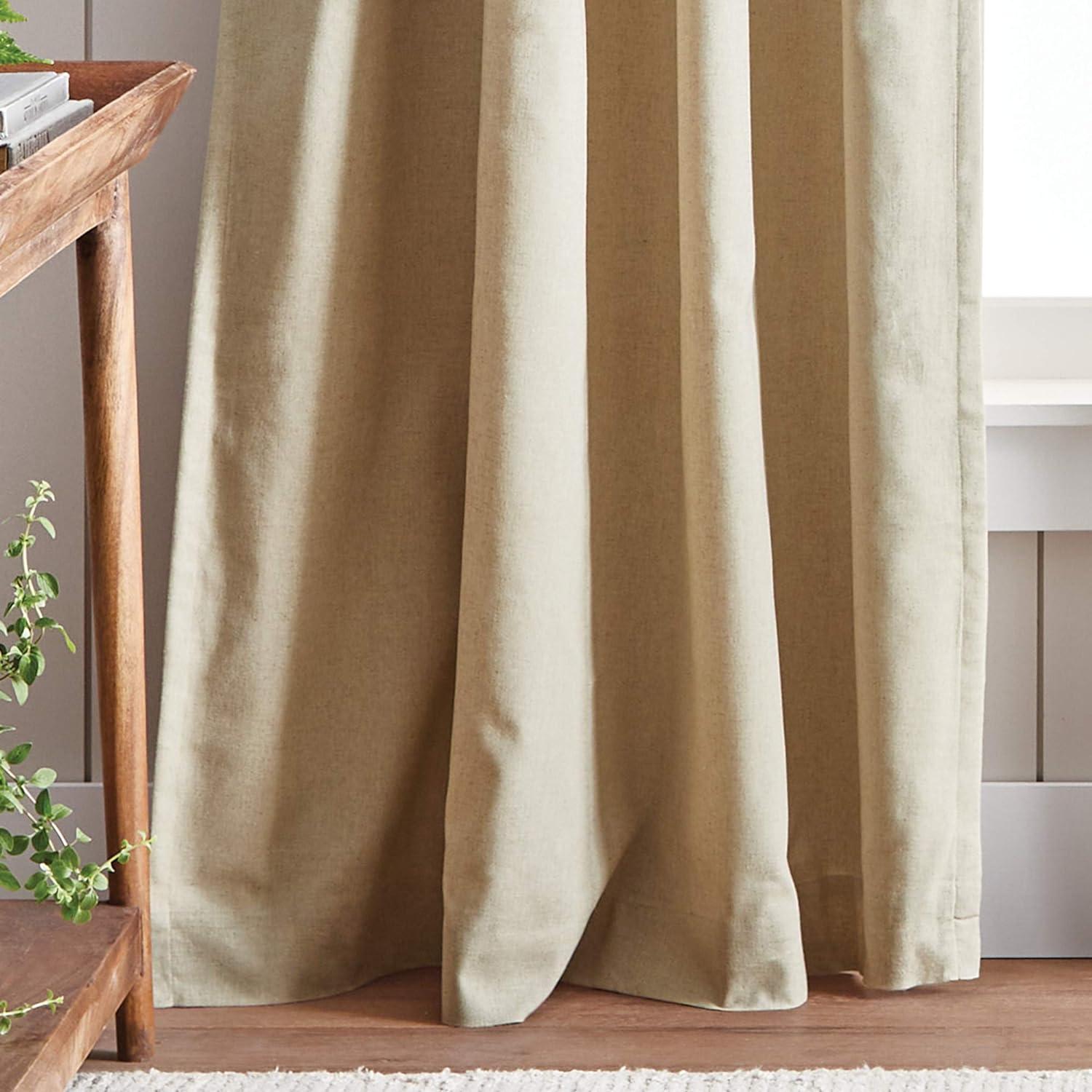 Linen Blackout Foam Lined Rod Pocket Curtains, 84"