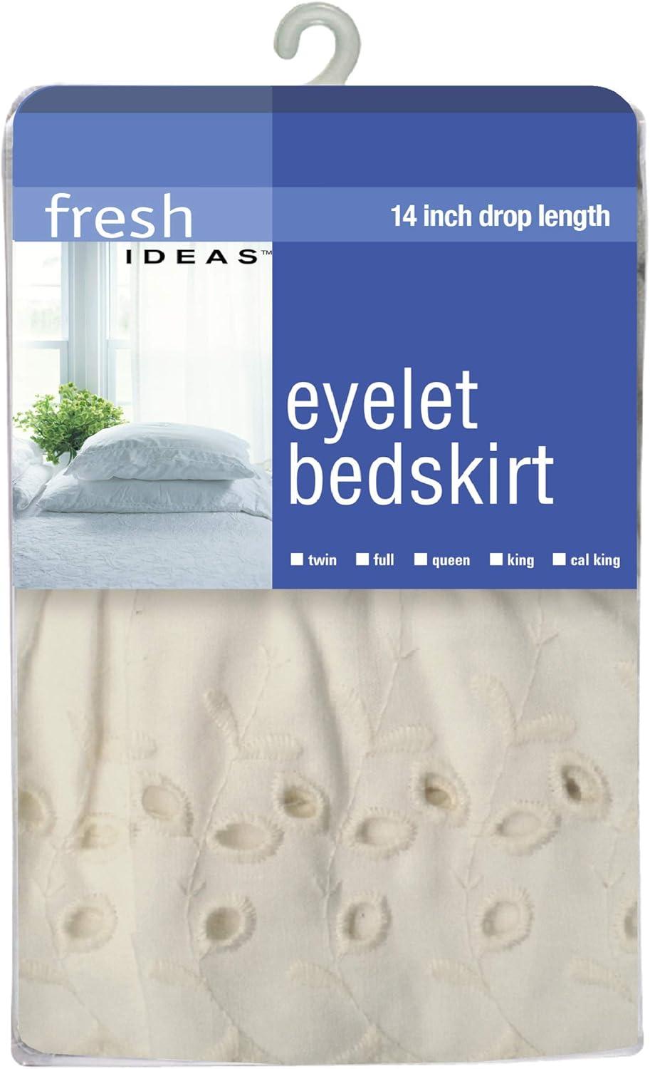 Fresh Ideas Traditiol Ivory Ruffled Polyester Bed Skirt, Queen