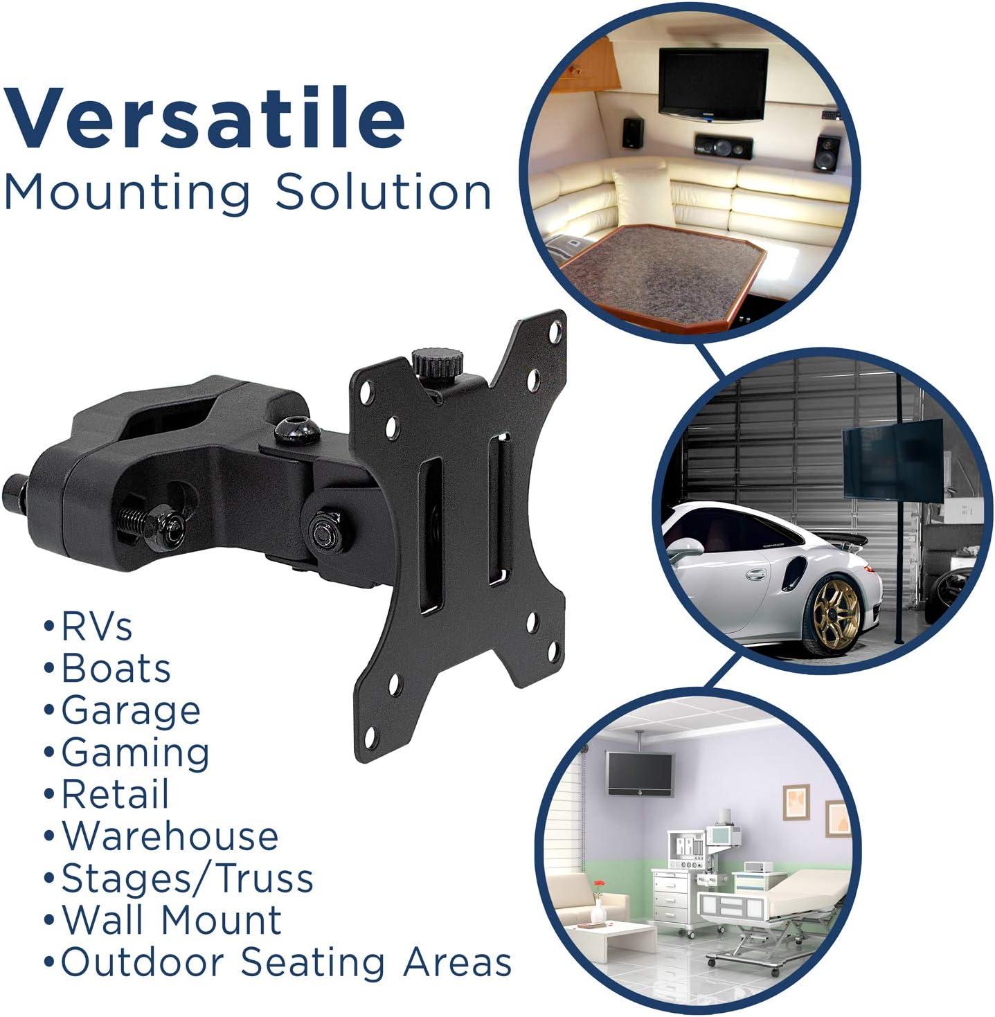 Mount-It! Universal VESA Pole Mount | Full Motion TV Pole Mount Bracket | VESA 75 100 | Fits TVs or Monitors Up to 32 Inches