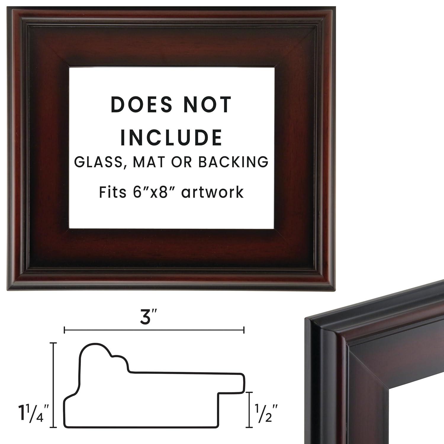 Creative Mark Plein Air Wooden Picture Frame - 6X8 Mahogany - Professional Single Frame for Art Panels, Stretched Canvas, Pictures and More, glass and backing not included