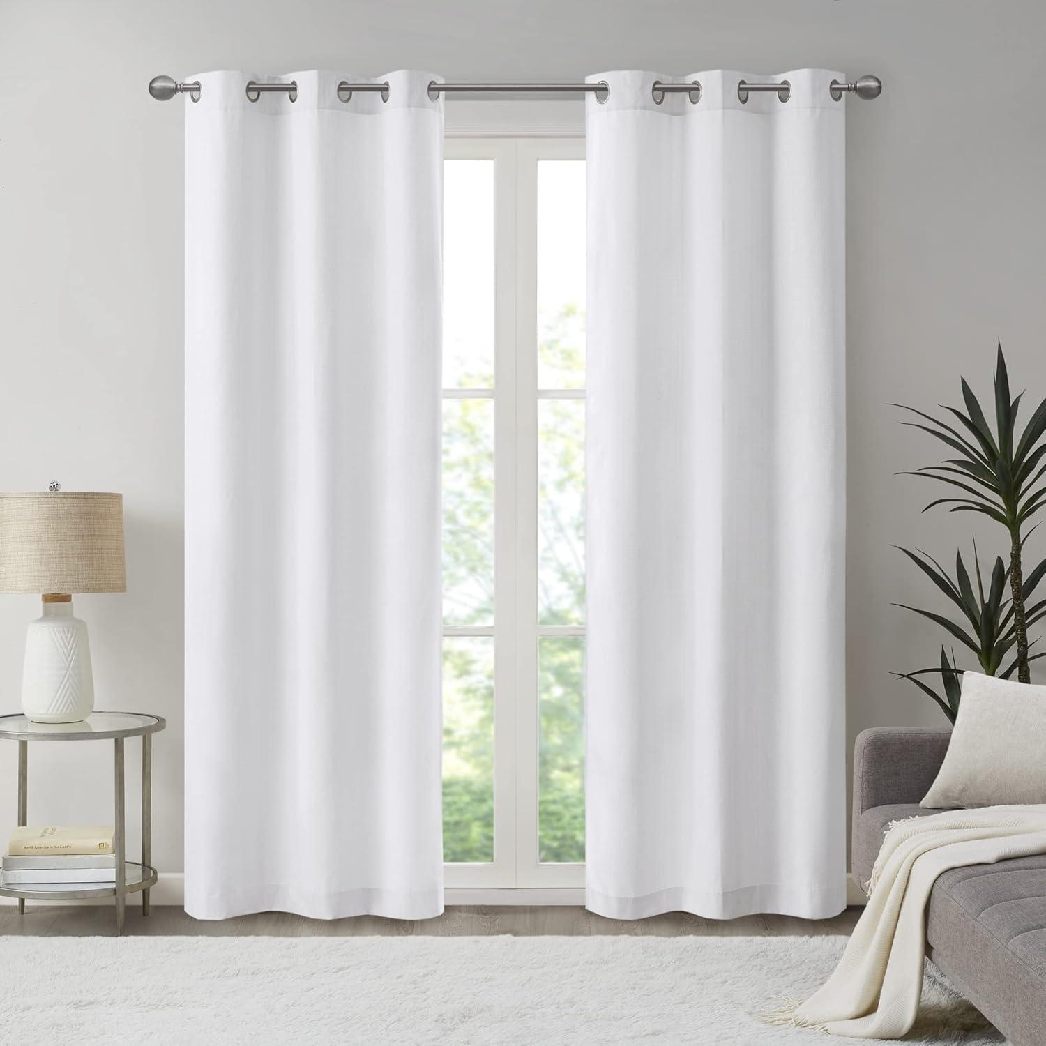 Madison Park Galen Basketweave Room Darkening Curtain Panel Pair (Set of 2)