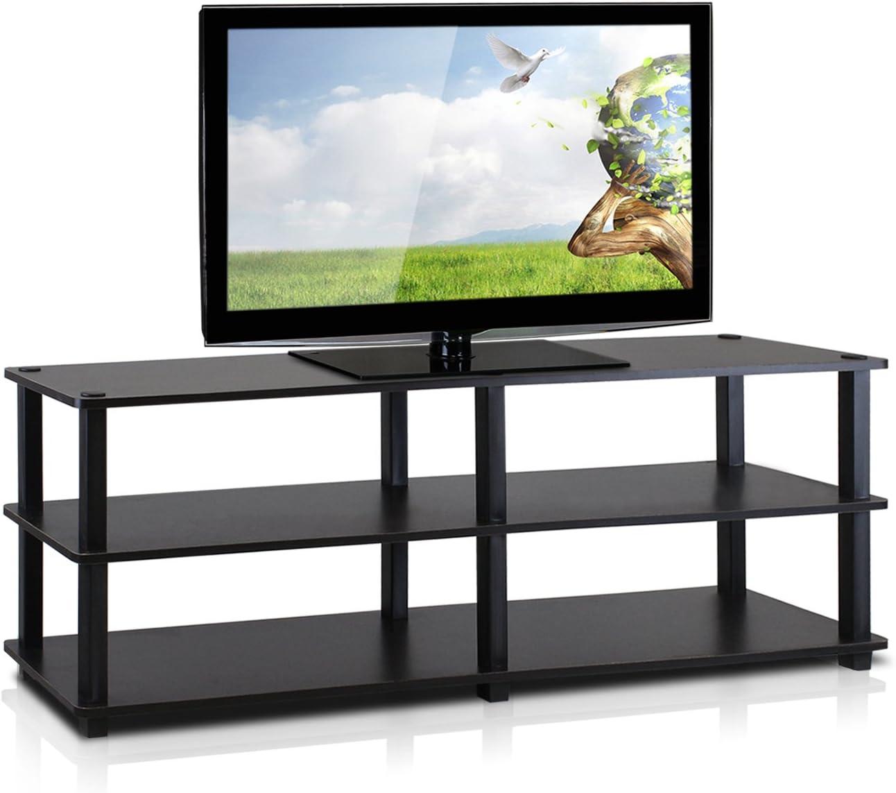 Furinno Turn - S - Tube No Tools 3 - Tier Entertainment TV Stand, Black