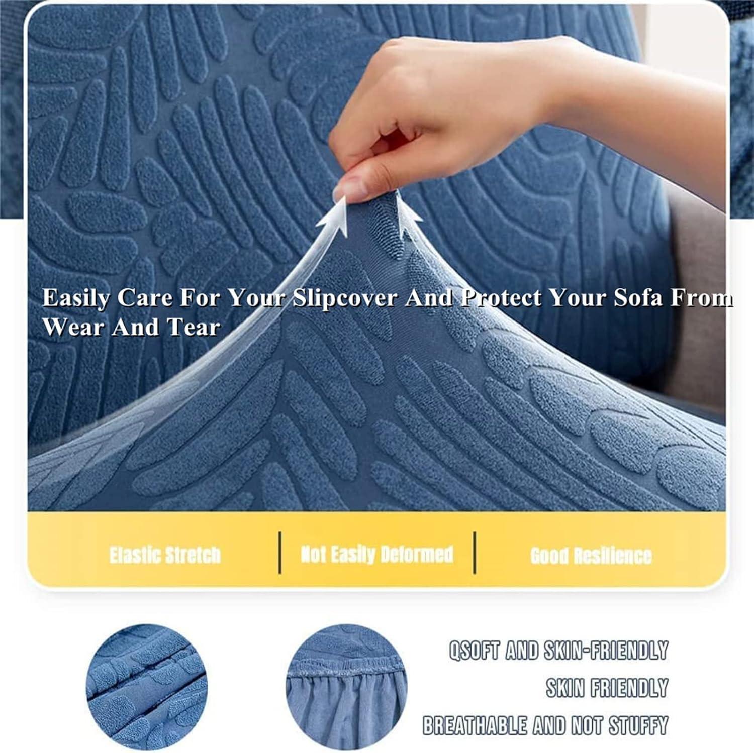 Magic Sofa Covers,Sofa Hero Covers,2024 New Wear-Resistant Universal Sofa Covers Washable Stretch Cushion Couch Covers for Sectional Sofa, (Sea Blue, Large Triple Seat Cover)