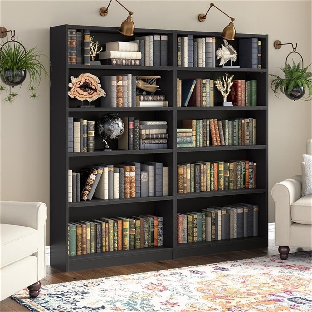 Bush Furniture Universal 5 Shelf Bookcase Set of 2