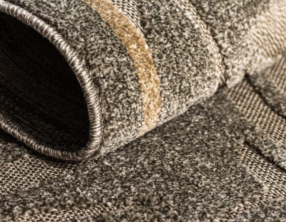 Unique Loom 6' 1 x 9' 0 Gray Outdoor Botanical Augusta Area Rug