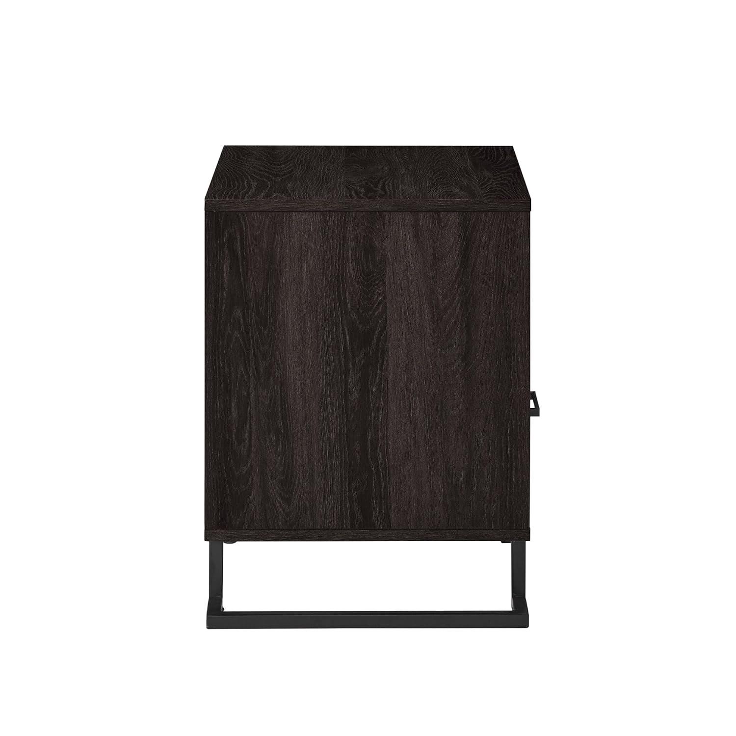 Miekor Furniture Contemporary Metal and Wood 1-Drawer Nightstand – Charcoal B5A6818