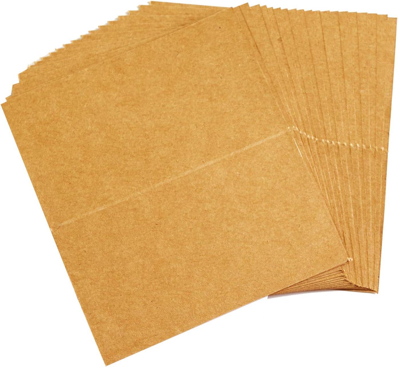 Place Cards for Weddings, 100-Count Kraft Table Name Cards, Blank Rustic Tent Cards, Seating Placecards for Dinner Parties, Banquets, Events