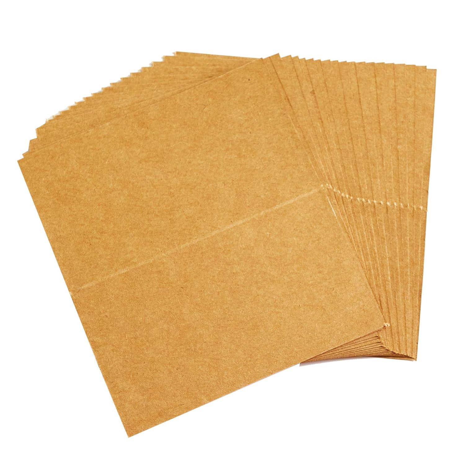 Place Cards for Weddings, 100-Count Kraft Table Name Cards, Blank Rustic Tent Cards, Seating Placecards for Dinner Parties, Banquets, Events