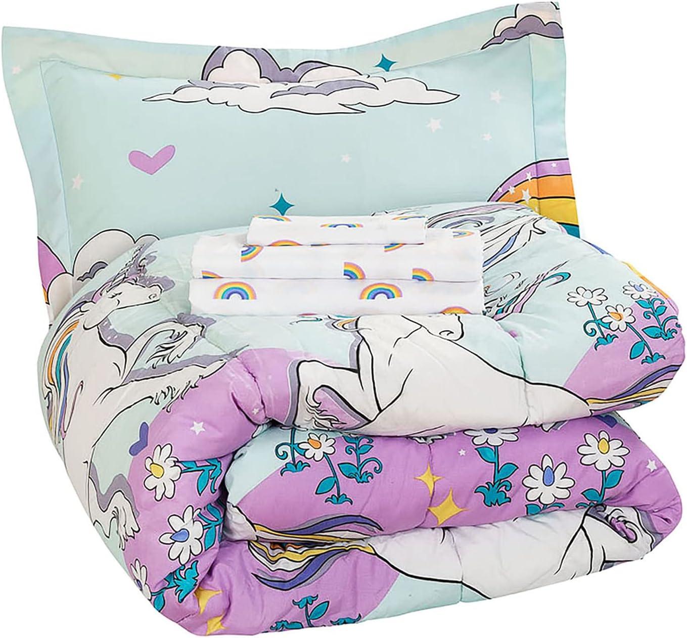 Magical Unicorn Twin Microfiber Reversible Bed in a Bag Set