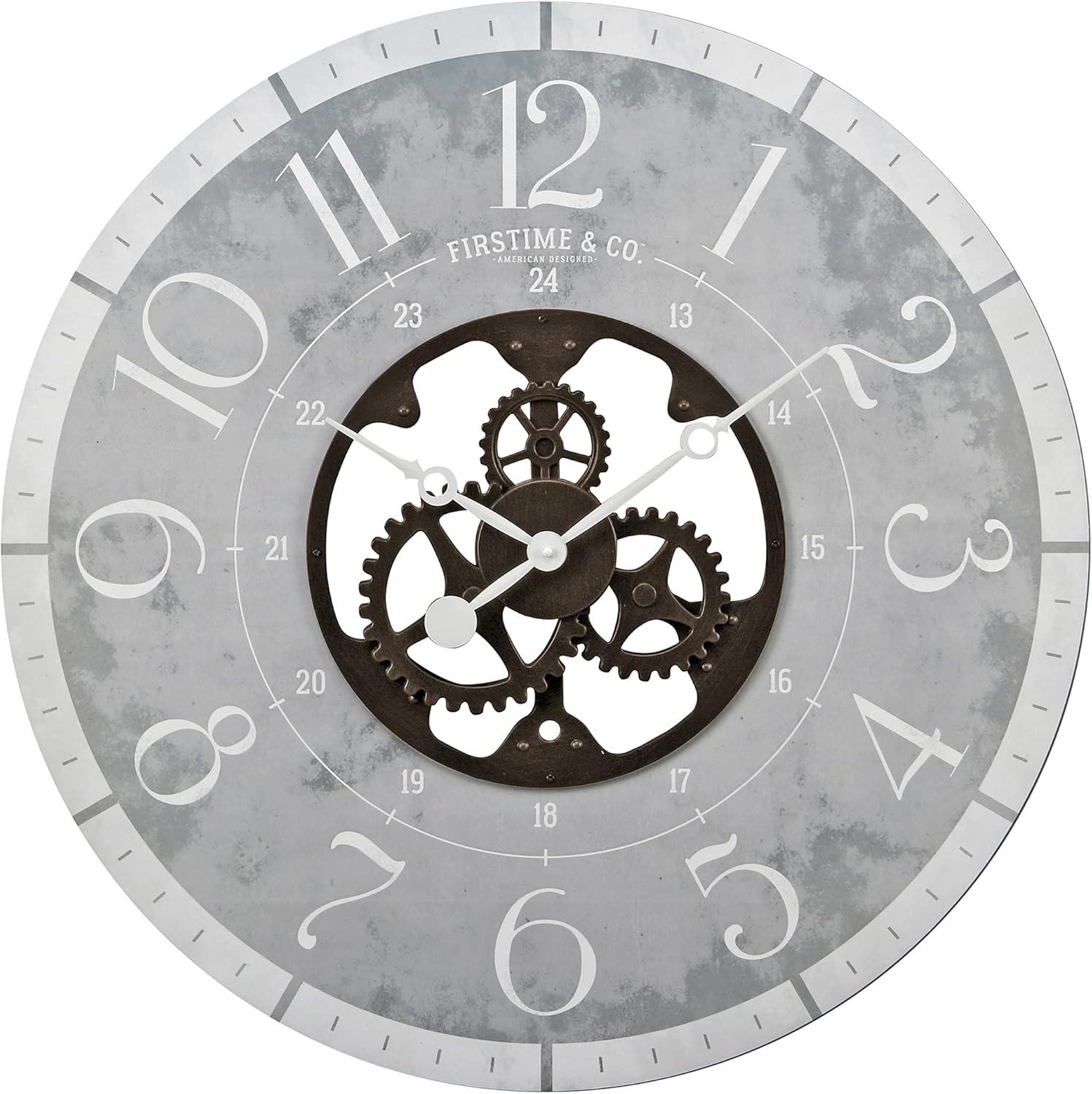 FirsTime & Co. Brown And Bronze Carlisle Gears Wall Clock, Industrial, Analog, 27 x 2 x 27 in