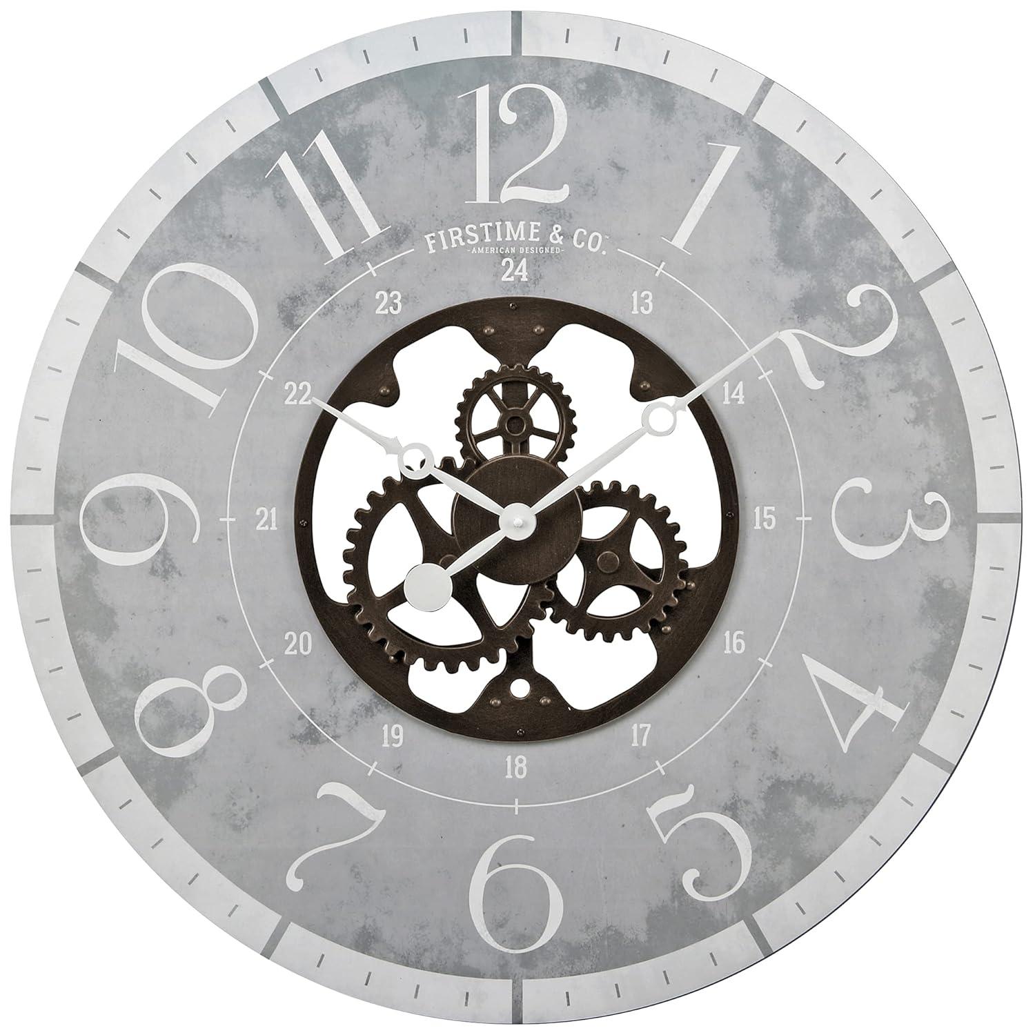 FirsTime & Co. Brown And Bronze Carlisle Gears Wall Clock, Industrial, Analog, 27 x 2 x 27 in