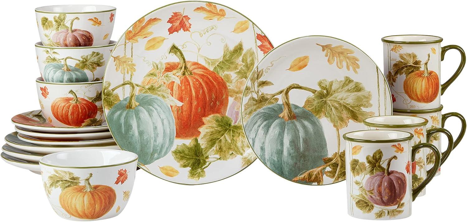 Autumn Harvest Ceramic Dinnerware Set, Service for 4