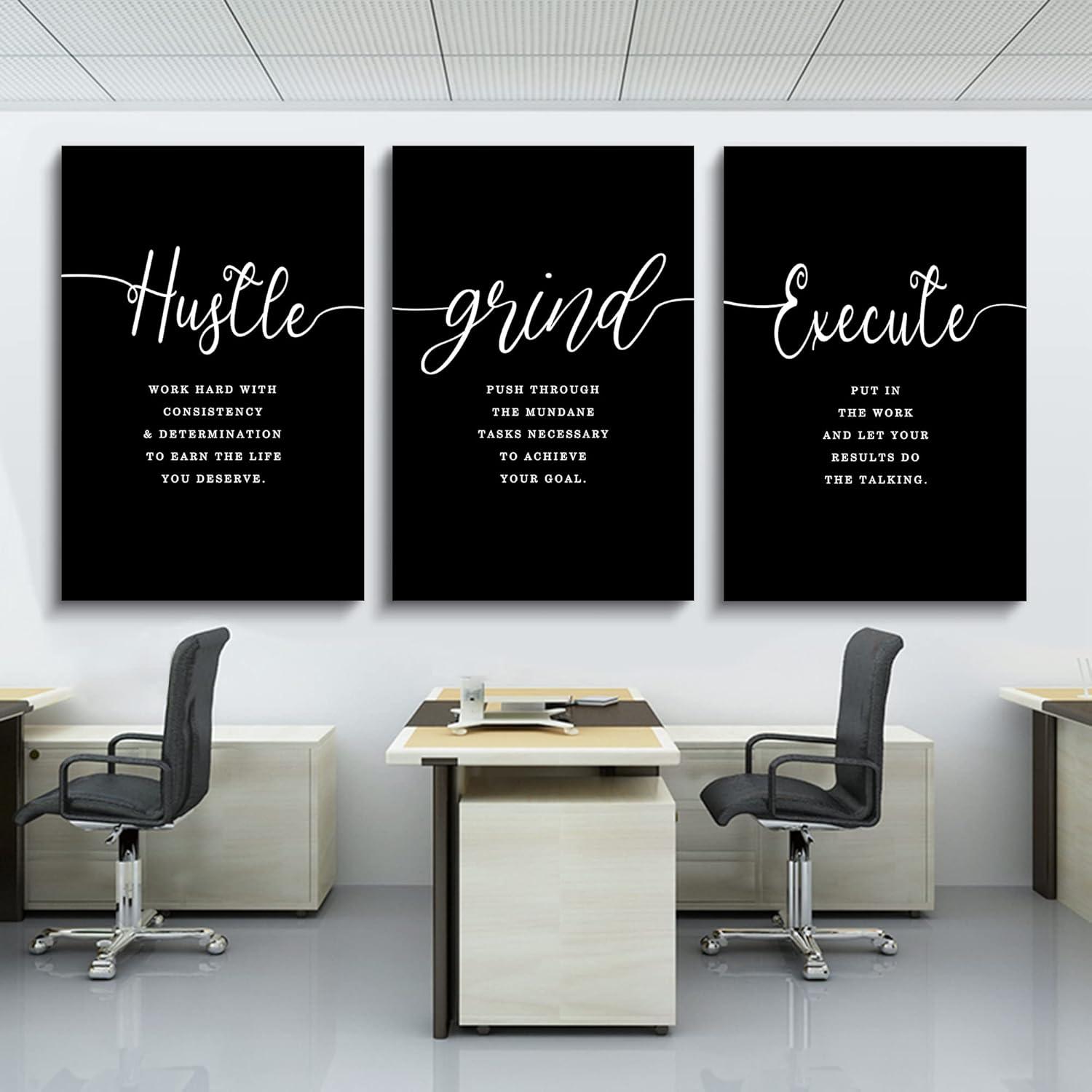 Asdg12s-Motivational Wall Art - Inspirational Canvas Poster Prints Black Quotes Paintings Picture Entrepreneur Positive Quotes Office Wall Decor Decoration for Living Room Bedroom