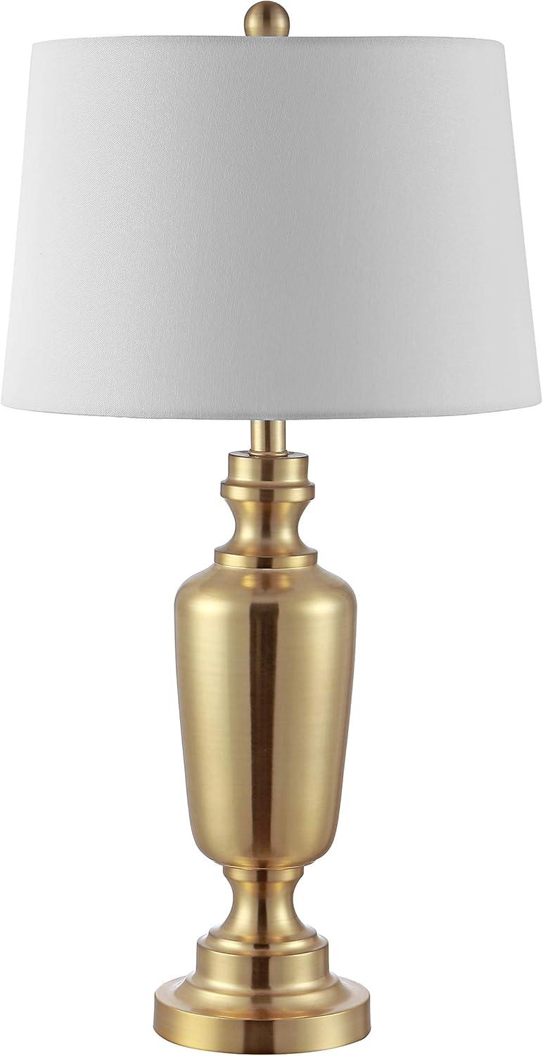 Ezra Brass and White Iron 28" Table Lamp