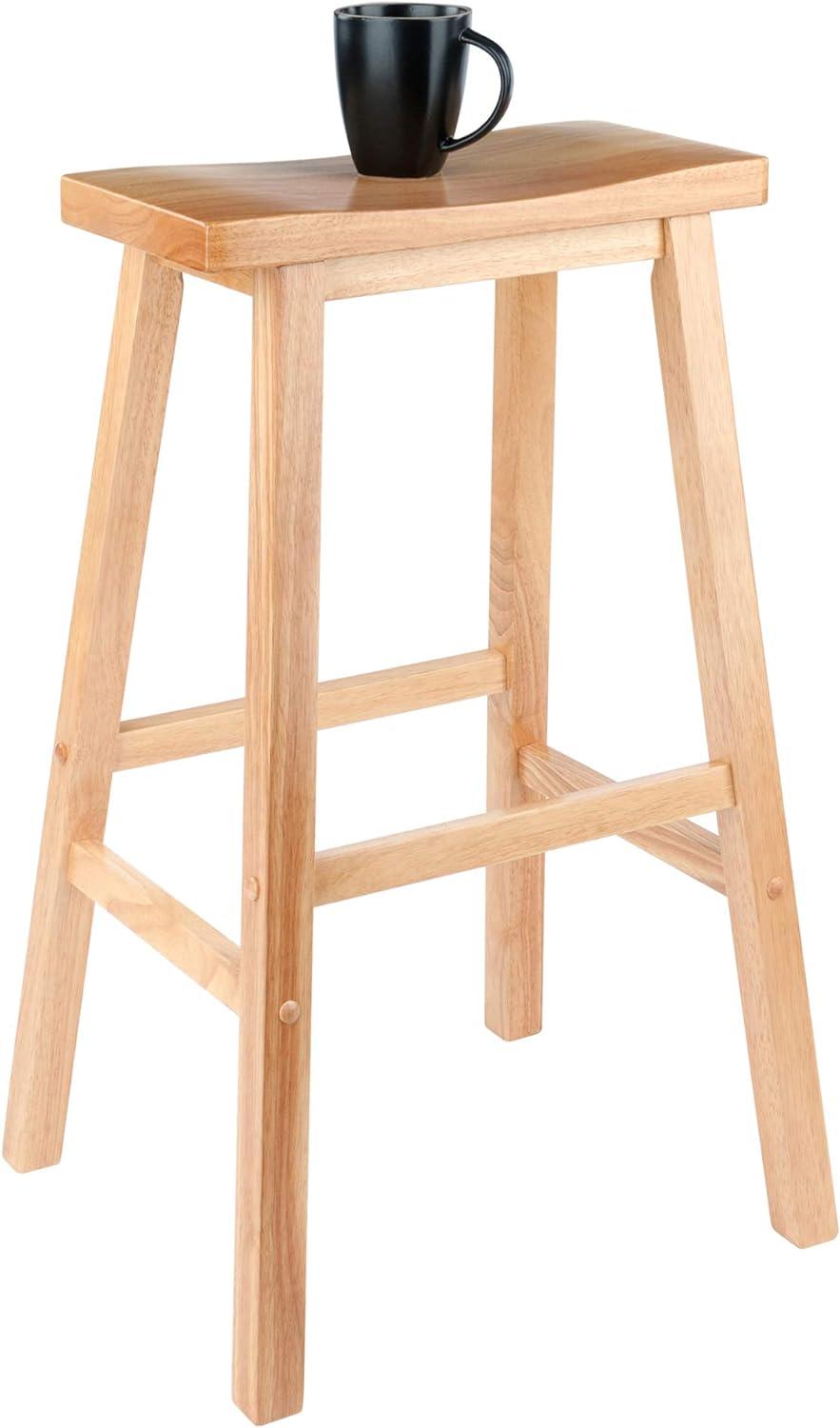 Natural Beech Wood 29" Saddle Seat Bar Stool